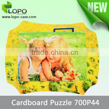 2016 Popular blank sublimation funny jigsaw cardboard puzzle with frame