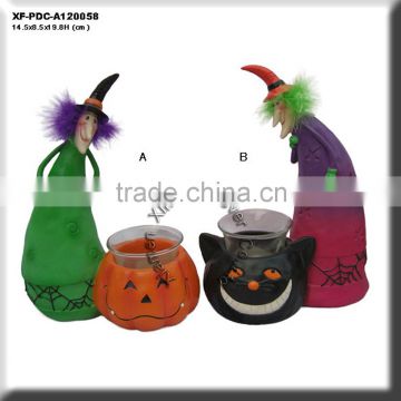 decorative resin halloween candle stand