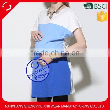 Custom spandex cotton plain short sleeve maternity clothing for pregnancy