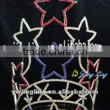 2012 hot rhinestone shining star patirotic crown