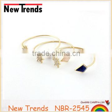 Wholesale fashion copper bracelet for women with colorful natural stones
