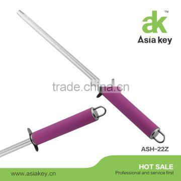 Pink handle chrome knife sharpener 45 bar steel