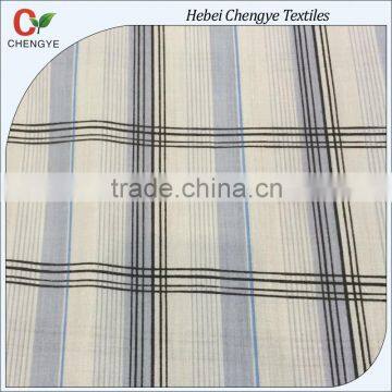 polyester cotton check printed shirting fabric