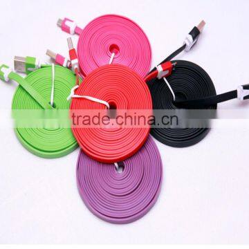 Hot selling noodle usb flat charger cable for iphone 6 usb cable