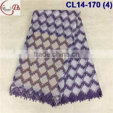 CL14-170(4) velvet embrodiery fabrice/high quality African Velvet lace fabric with sequins for dress and clothes