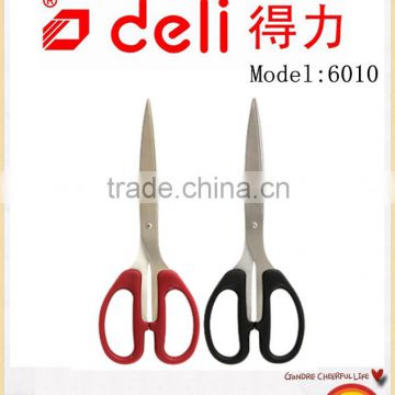 Deli Stainless steel scissors office scissors red Household Scissors Model 6010