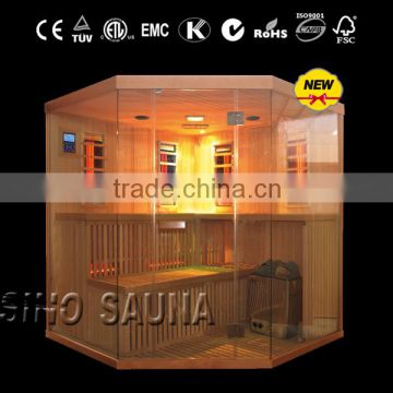 2-in-1 combination sauna with sauna heater and stove