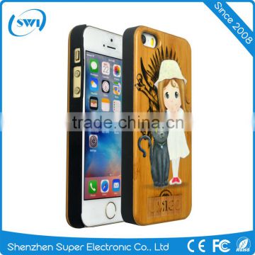 Alibaba express hard Back Cover wooden Case For iphone 5C
