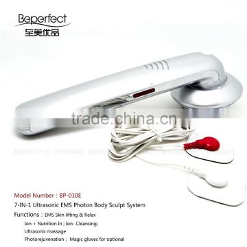 BP-010E hand-held face and body care machine ultrasonic red light ems fitness equipment