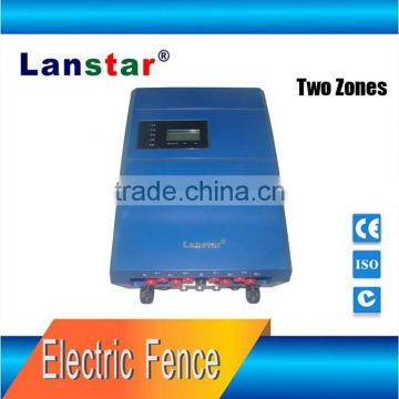 Double zone cost-effective security electric fence energizer