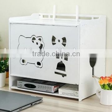 DIY PVC Multifunctional Flower Pattern Tidy Wires Power Cable Storage Organizer Box