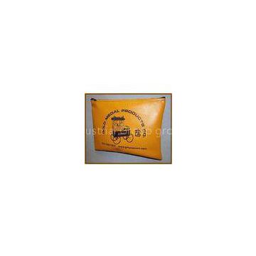 Gold 0.1 Thickness PVC  fabric Bank Deposit bags with printing Logo 9\'\' X 12\'\'
