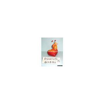 polyresin lady bird with heart saving bank