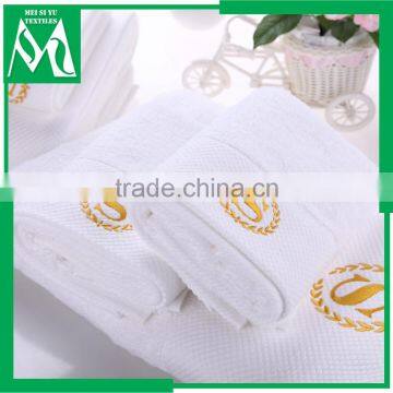 Oem terry hand towel 100% cotton white with embroidered logo