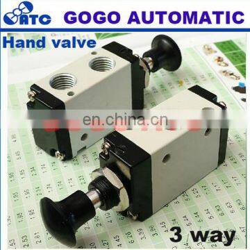 GOGO High quality Pneumatic 2 position 3 way pneumatic hand valve Port 3/8 inch Manual air control valve