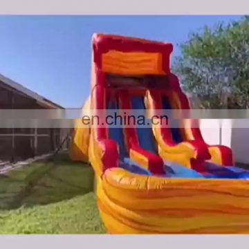 fire n ice volcano three lane truck dry inflatable water slide