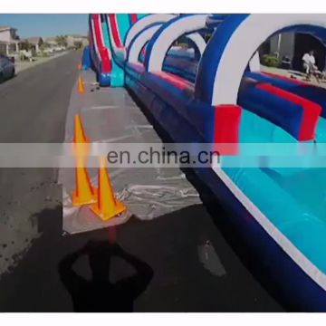 commercial hot sale inflatable 22ft feet double lane American dream slide with slip for sale