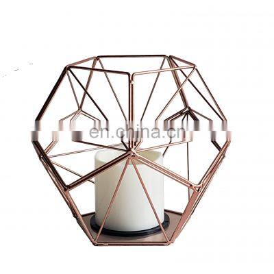 Metal Cage Votive Tealight Candle Holder Geometric Shapes Minimalist Candlestick For Weddings