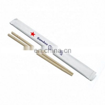 Chinese Factory Price One-off Round Bamboo Chopsticks with Customized Logo Design Full Paper Wrapper