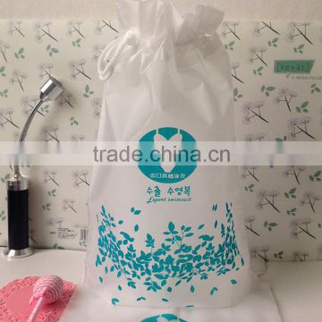 Wholesale swimsuit plastic packaging bag with drawstring/ custom printed plastic bikini swimwear packaging bag with drawstring