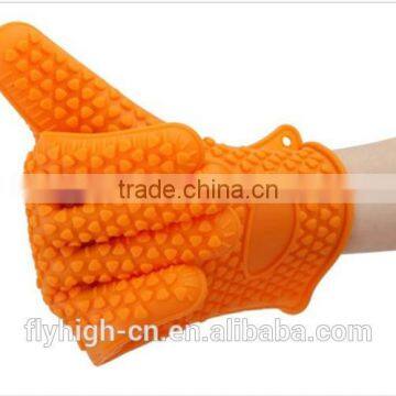Heat resistant silicone oven gloves with fingers