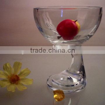 foot shaped ice cream glass cup lead crystal manufacture customized size and shape