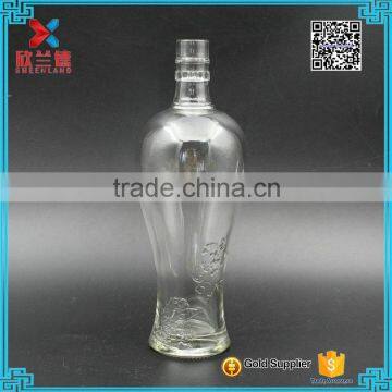 wholesale 500ml Fashion best selling oval glass wine bottle/liquor bottles