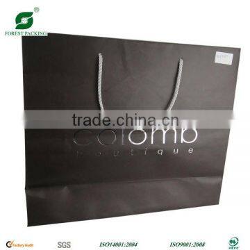 Paper shopping bag with silver stamping