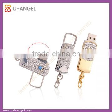 Fashionable 4GB Crown Jewelry USB Flash Memory Drive,Crystal Golden Jewelry USB Flash Drive