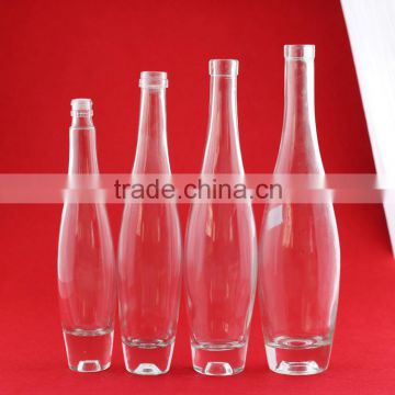 High transparency 375ml glass bottle square alcohol bottle 500ml glass bottles juice