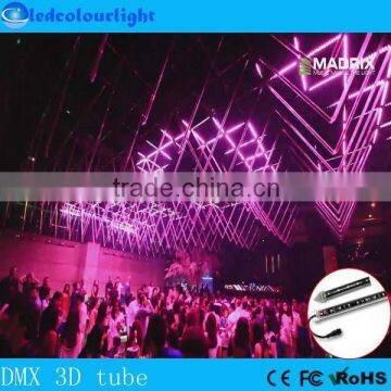 DC12V DMX 3D meteor tube Madrix ARTNET RGB pixel tube 360 viewing