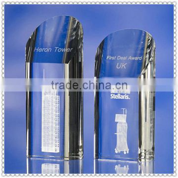 Personality 3D Crystal Column Awards For Laser Craft