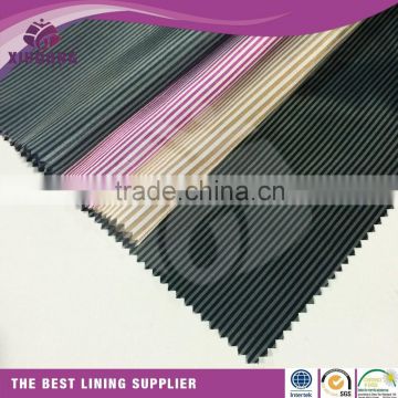 black and white polyester sleeve lining taffeta striped fabric 100%polyester sleeve lining for men's suit lining fabric textile