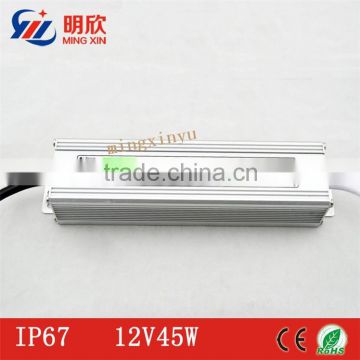45W 12v waterproof IP67 LED driver/LED power supply for LED strips and LED display