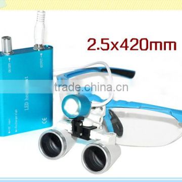 2.5X 3.5X magnification Dentist Surgical Medical Binocular Dental Loupes with LED HeadLight Lamp