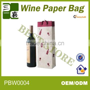 durable paper wine bag/red wine bottle packaging bag