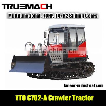 YTO C702-A 70hp agricultural crawler tractor with dozer blade