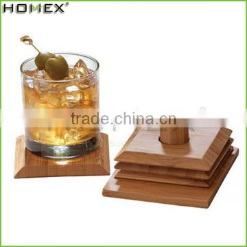 Bamboo coaster sets cup coaster cup mat Homex-BSCI Factory