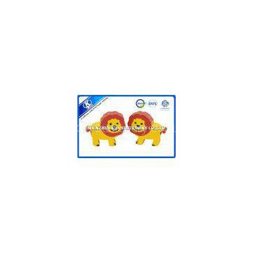 Cartoon Animal Promotional TPR Kids Erasers 3cm  1.2cm Red and Yellow Lion shaped
