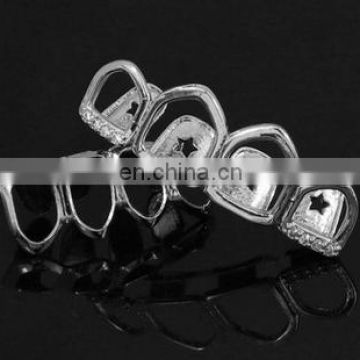 Hiphop Teeth Grill Top & Bottom Grill Hip Hop Bling Hollow Vampire Teeth for Halloween Christmas Gift