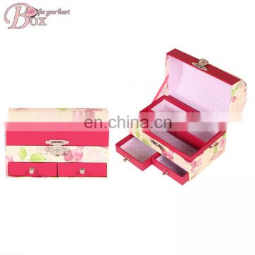 Popular Double Layer Cardboard Jewelry Box with Drawer