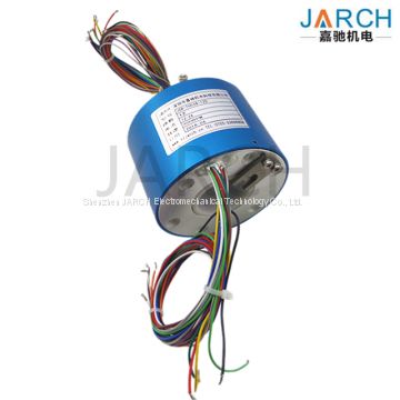 High speed 5000rpm rotary joint slip ring,bore 38.1mm,2 - 24 conductors circuits through hole hollow slip ring