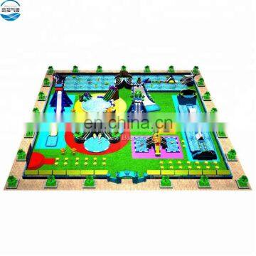 2018 factory pvc tarpaulin new inflatable water park on land prices for adults with pool& slide