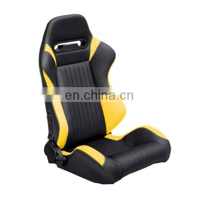 Yellow  Adjustable PVC Leather with Slider Car Seat for  Universal Automobile  Car Use Racing Seat JBR1042