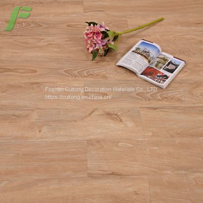 Guangdong export 2mm back dry stone plastic floor light white wood grain PVC floor engineering commercial plastic floor tile