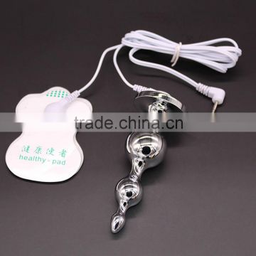 Electro Shock Anal Plug with Cable and 2PCS Paster Female Male Sex Toys Metal Beads Butt Plug Sex Products