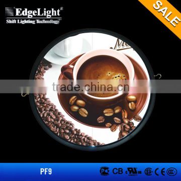 Edgelight PF9 ABS Plastic round advertising shop sign light box