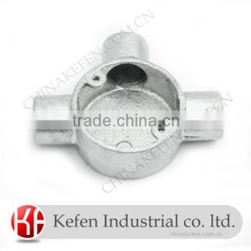 BS4568 electrical cable conduit connector & 32mm malleable iron circular tee boxes