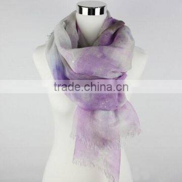 New design high quality linen 2016 scarf with hot silver