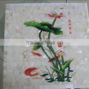Freshwater shell painting mosaic tiles